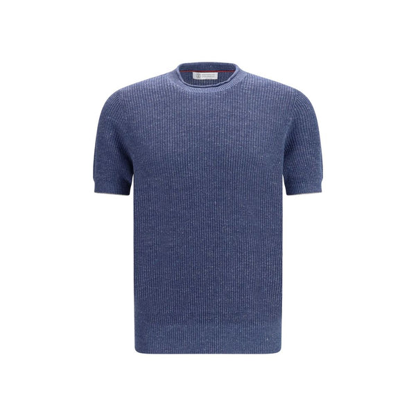 Brunello Cucinelli 70% Linen t-shirt in blue