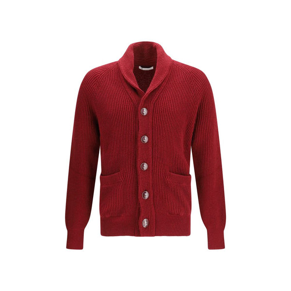 Brunello Cucinelli 100% Cotton cardigan in red