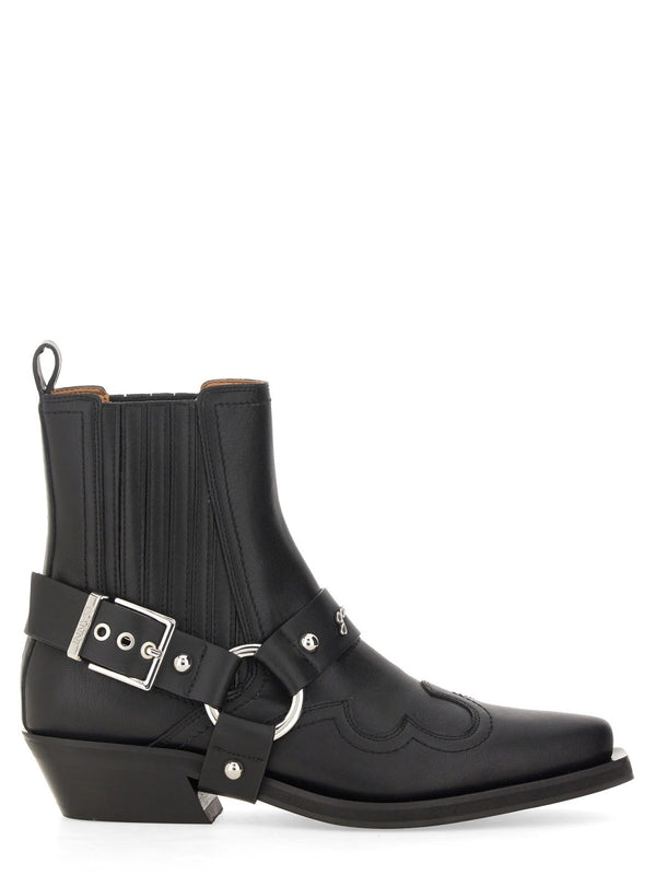 Chelsea Western Fitted Boot Black Rec Le