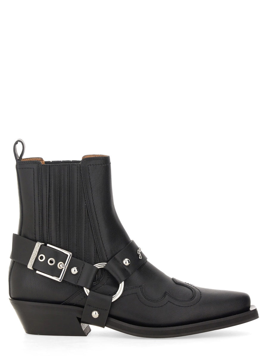 Chelsea Western Fitted Boot Black Rec Le