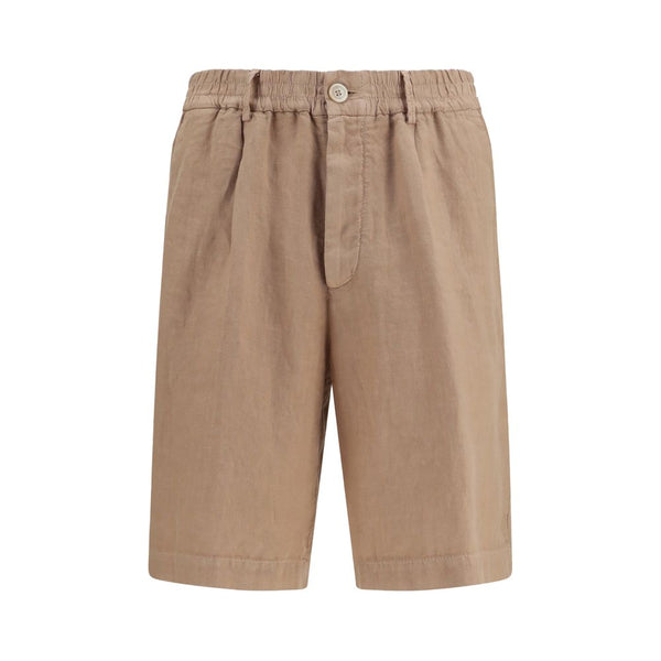 Brunello Cucinelli 100% Linen bermuda shorts in brown