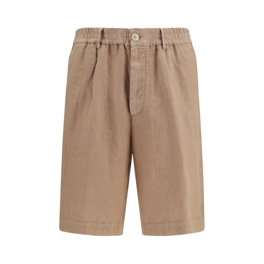Brunello Cucinelli 100% Linen bermuda shorts in brown