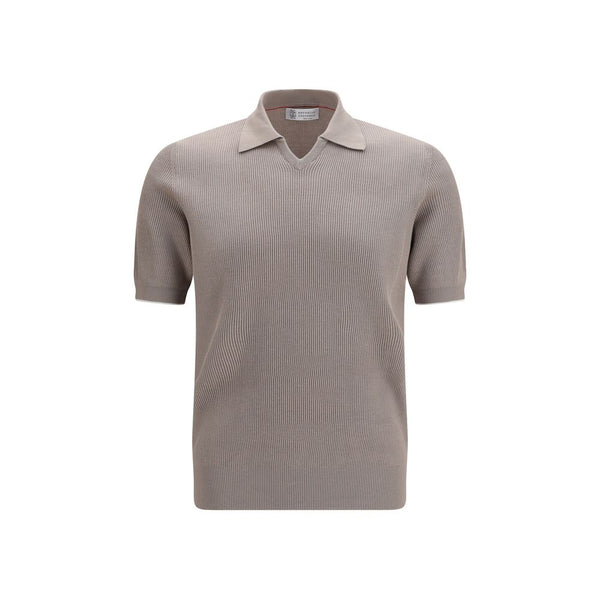 Brunello Cucinelli 100% Cotton polo shirt in gray