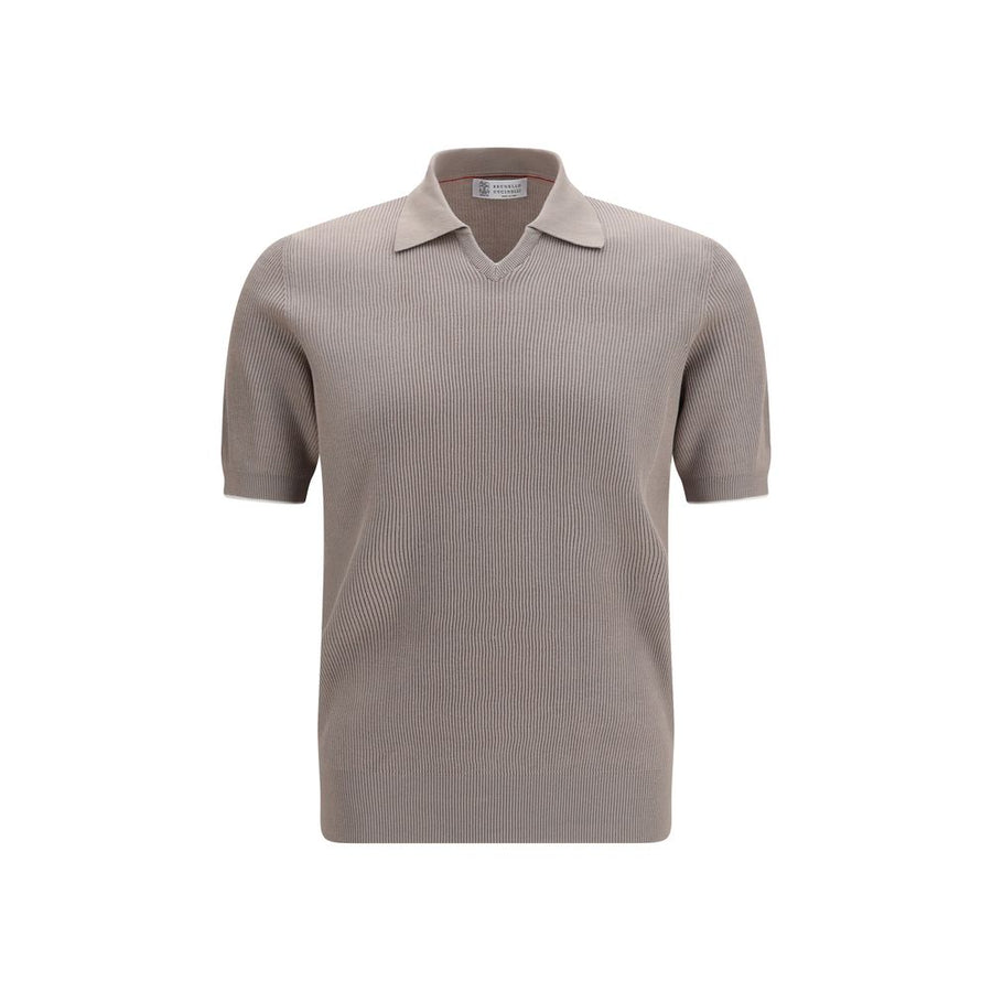 Brunello Cucinelli 100% Cotton polo shirt in gray