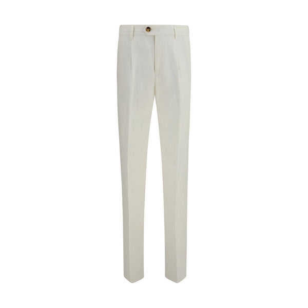 Brunello Cucinelli 100% Linen trousers in white