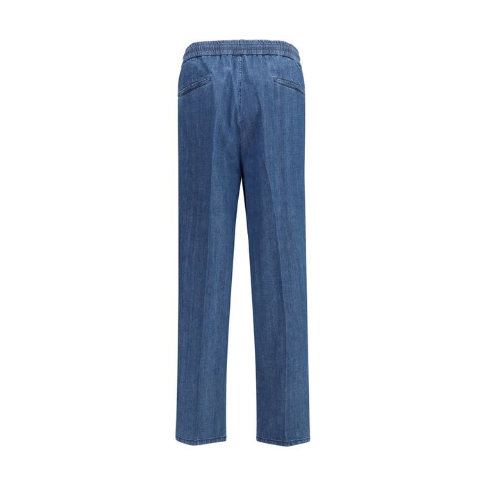 Brunello Cucinelli 100% Cotton joggers in blue — view 2
