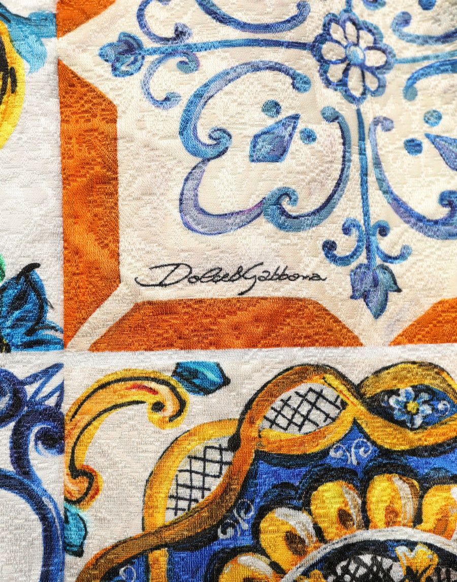 Dolce & Gabbana 76% Cotton 2% Elastane 8% Nylon 14% Silk dress in multicolor