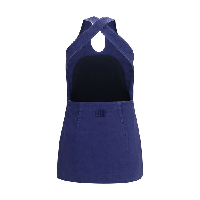 Miu Miu 100% Cotton dress in blue — view 2