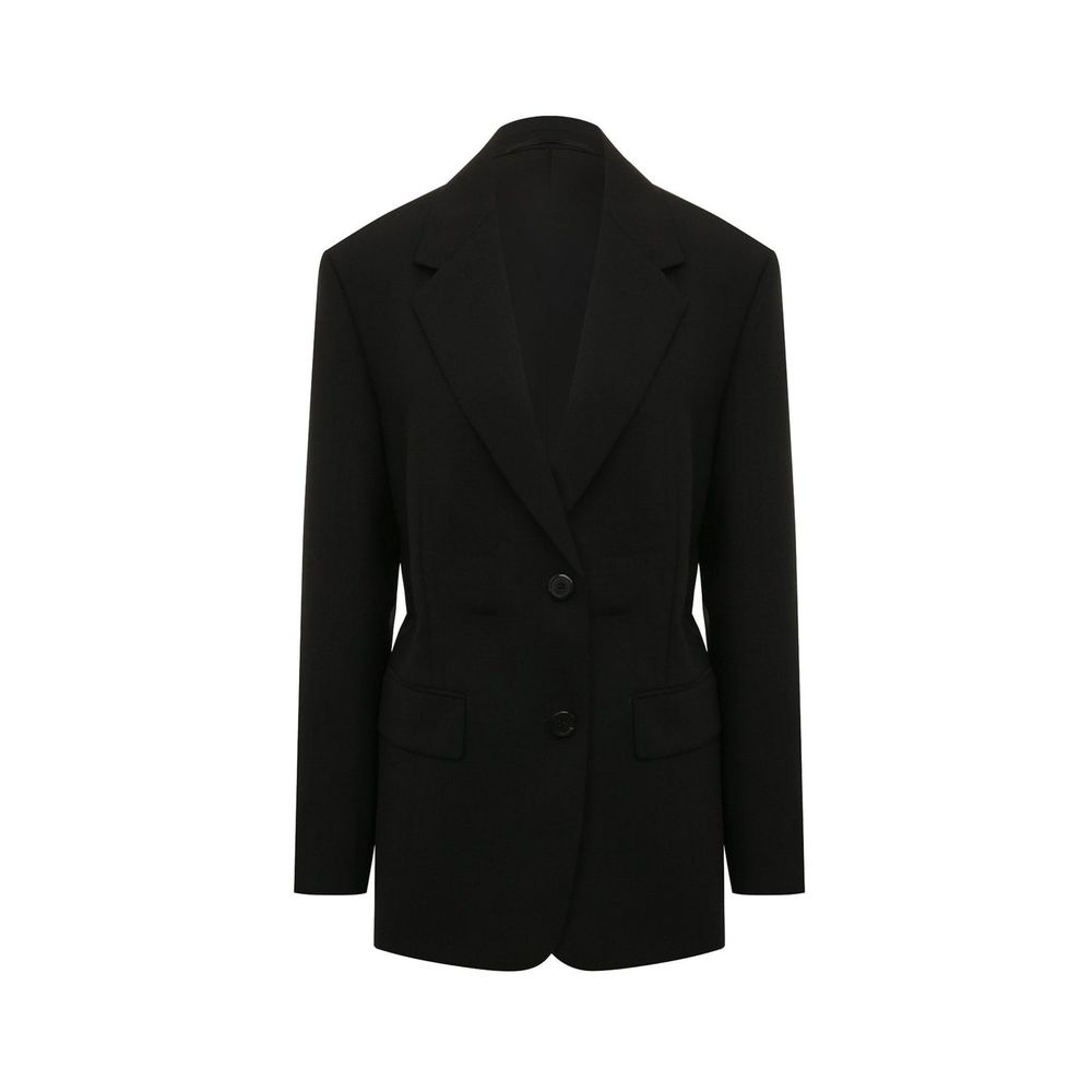 Prada 100% Fleece Wool blazer in black