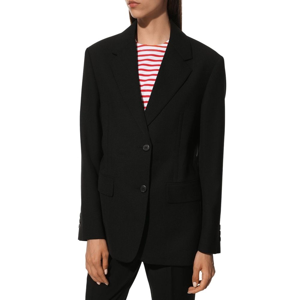 Prada 100% Fleece Wool blazer in black — view 2