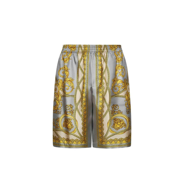 Versace 100% Silk bermuda shorts in gray