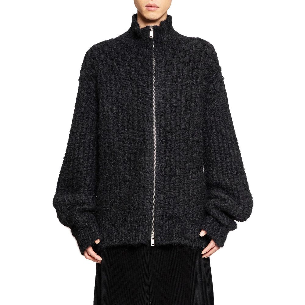 Jil Sander 43% Alpaca cardigan in black — view 2