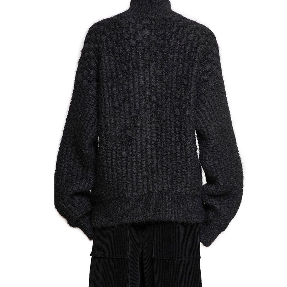 Jil Sander 43% Alpaca cardigan in black — view 3