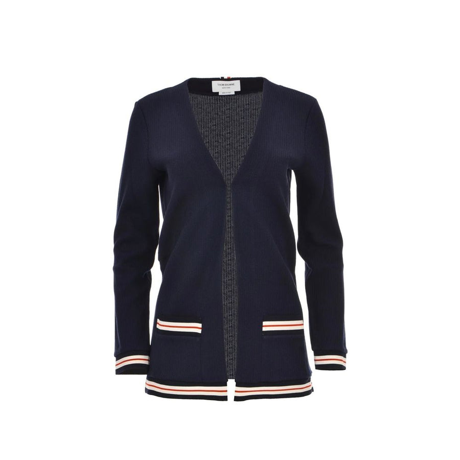 Thom Browne 100% cotton cardigan in navy