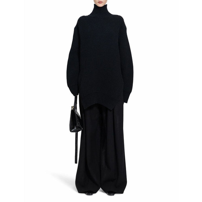 Jil Sander 100% Wool sweater in black — view 2