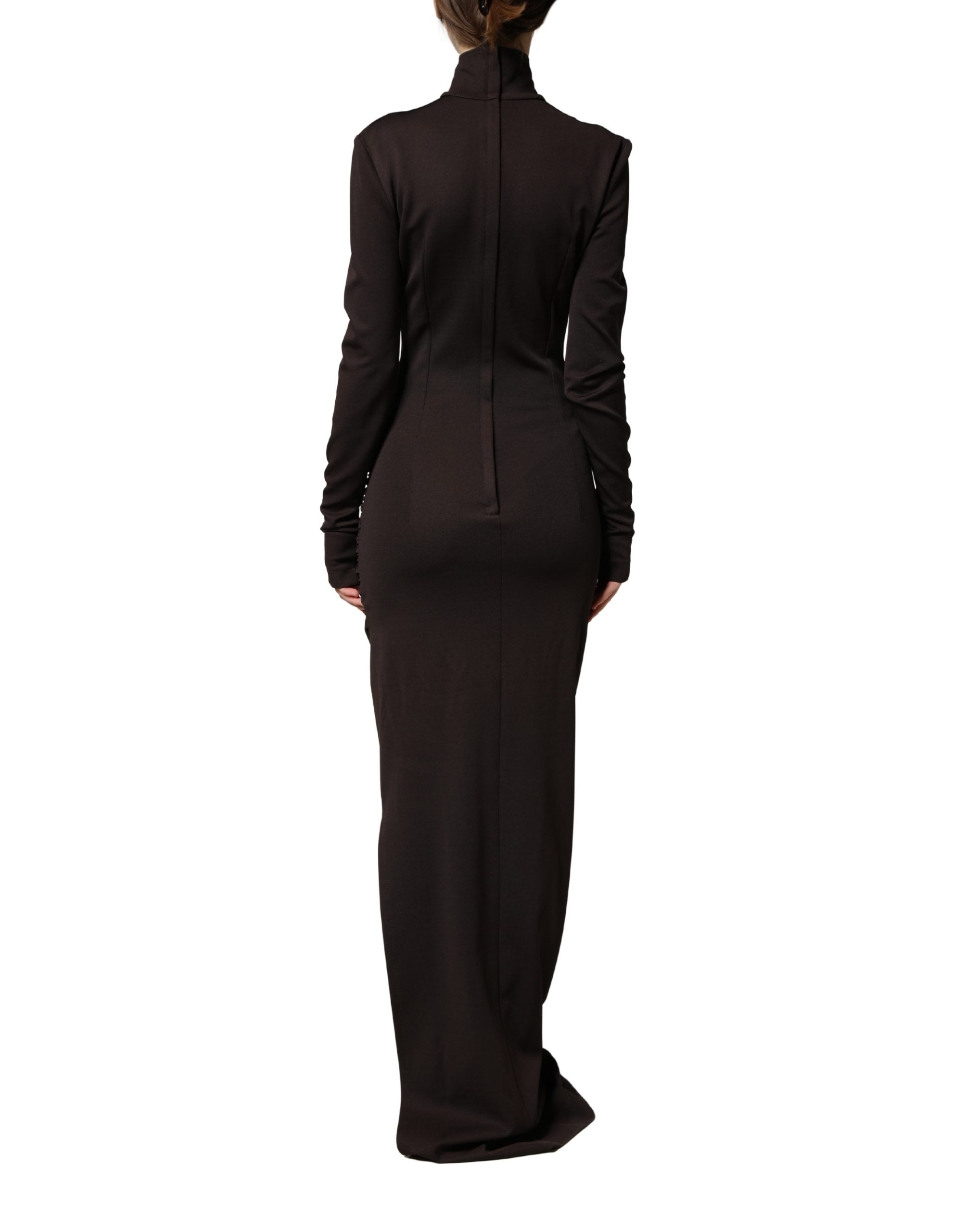 Dolce & Gabbana 91% Viscose 5% Nylon 4% Elastane maxi dress in brown