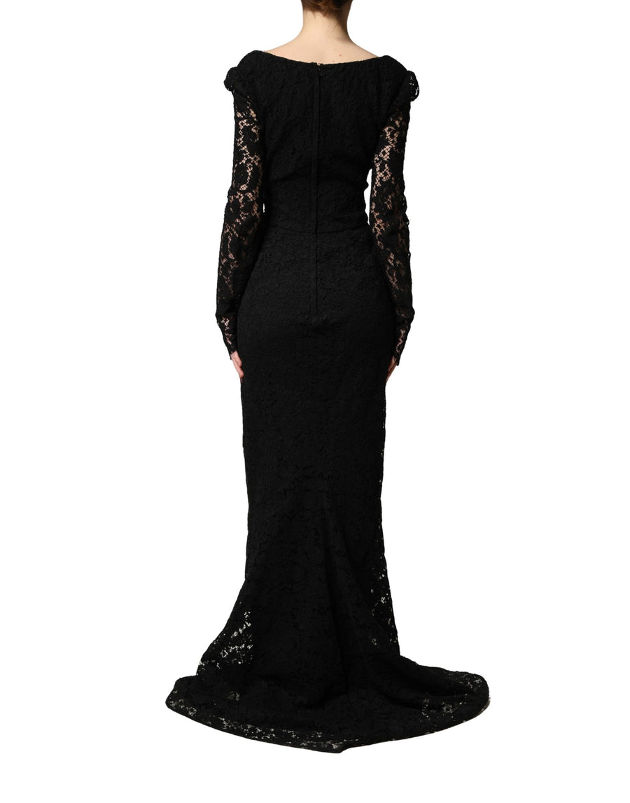 Dolce & Gabbana 75% Cotton 15% Viscose 10% Nylon; Lining: 86% Silk 8% Cotton 4% Elastane 2% Nylon dress in black
