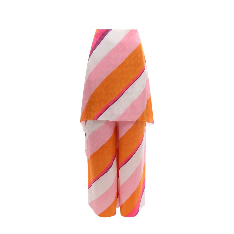 Fendi 100% silk trousers in pink