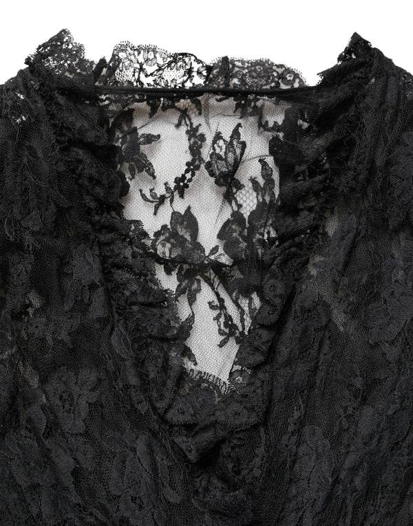 Dolce & Gabbana 52% Cotton 10% Silk 38% Nylon; Lining: 11% Cotton 3% Elastane 33% Nylon 53% Silk evening gown in black