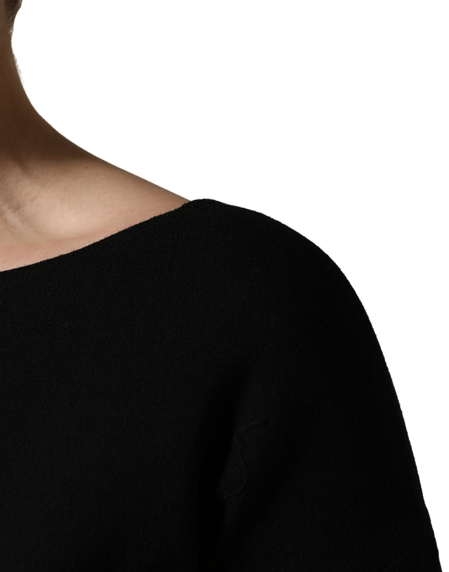 Dolce & Gabbana 97% Virgin Wool midi dress in black