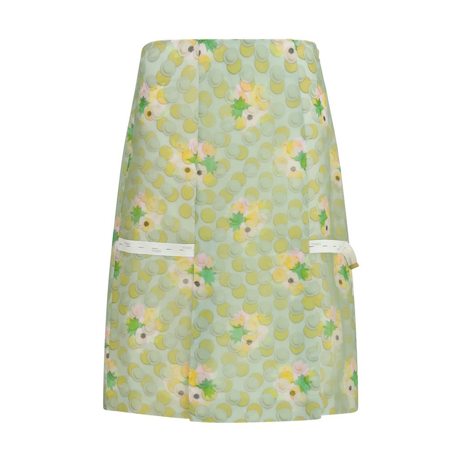 Fendi 100% Silk skirt in green