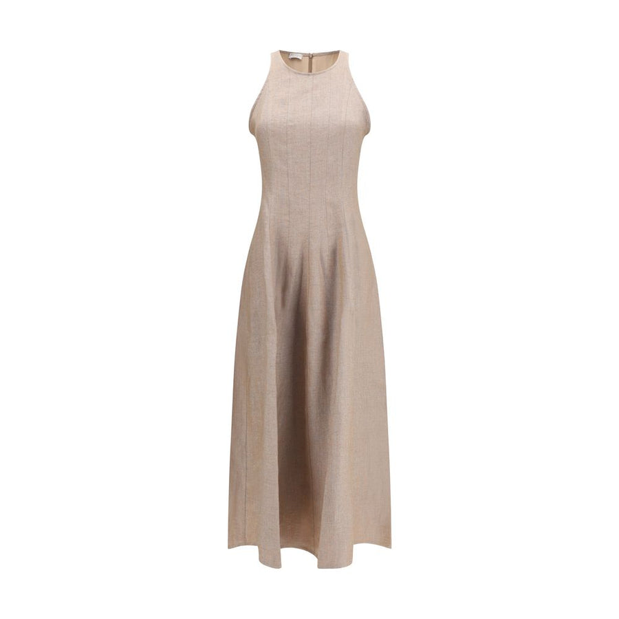 Brunello Cucinelli 92% Linen 4% Polyamide 4% Polyester dress in beige