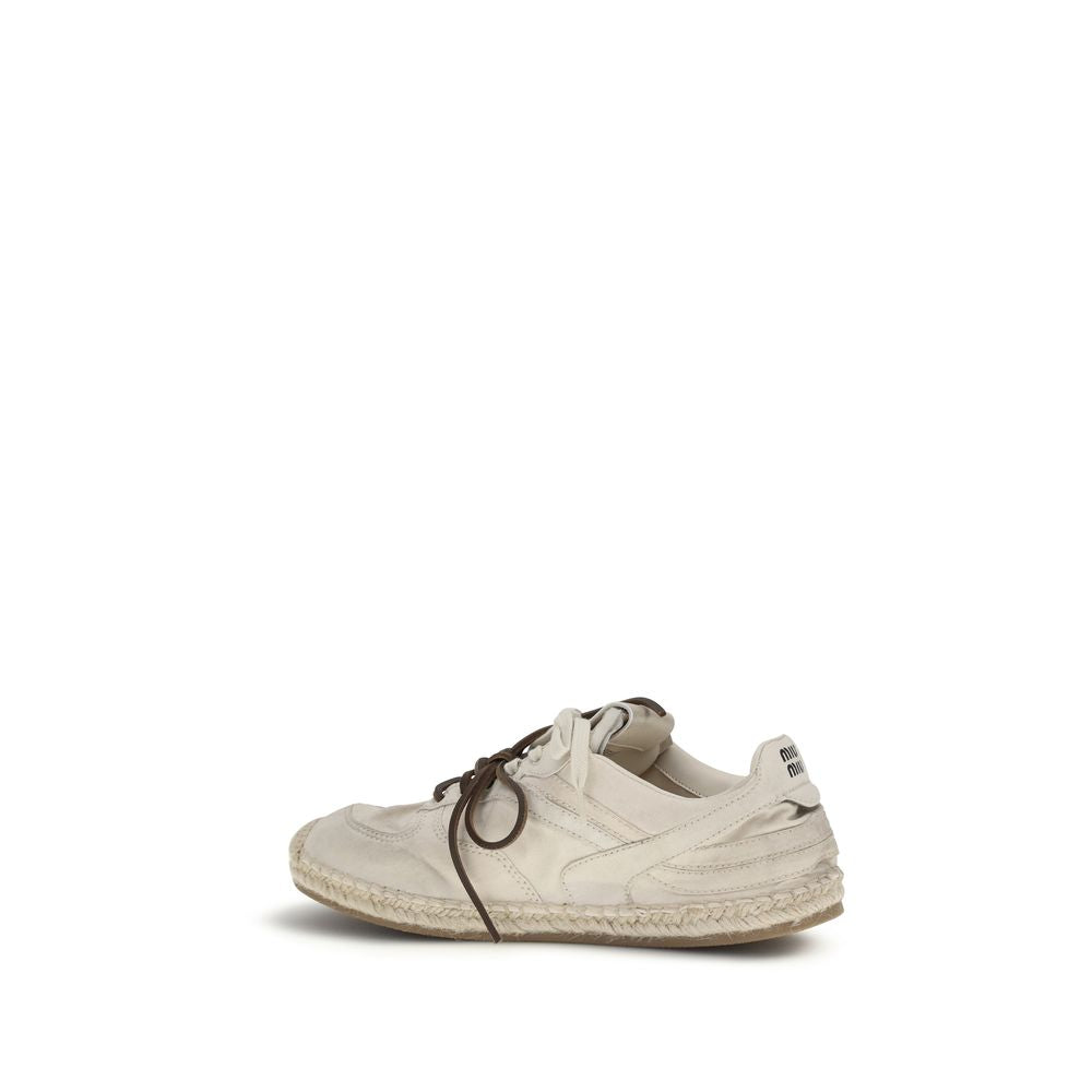 Miu Miu 100% Cotton sneaker in beige — view 3