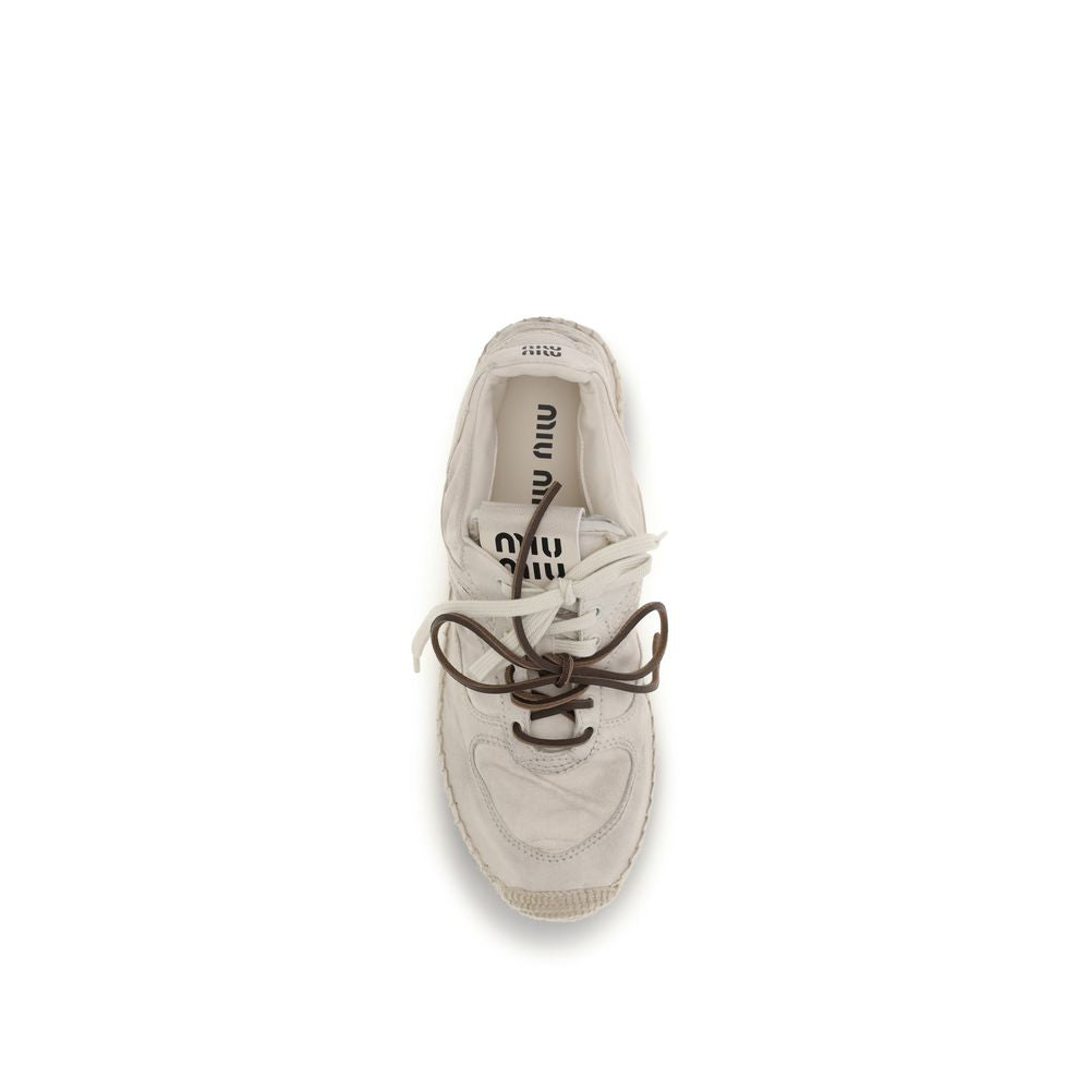 Miu Miu 100% Cotton sneaker in beige — view 4