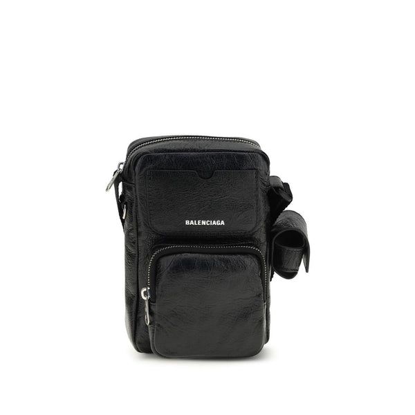 Balenciaga 95% Lamb Ovis Aries crossbody bag in black