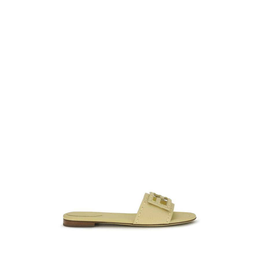 Fendi 100% Calf Leather Bos Taurus sandals in beige