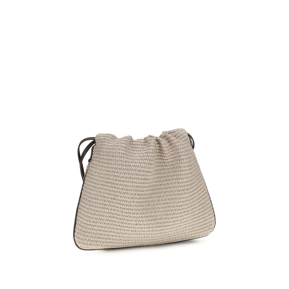 Beige Cotton Handbag Bag