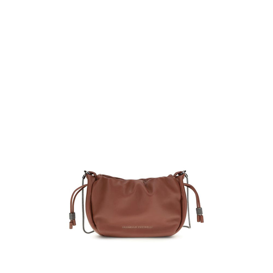 Brunello Cucinelli 100% Calf Leather Bos Taurus shoulder bag in brown