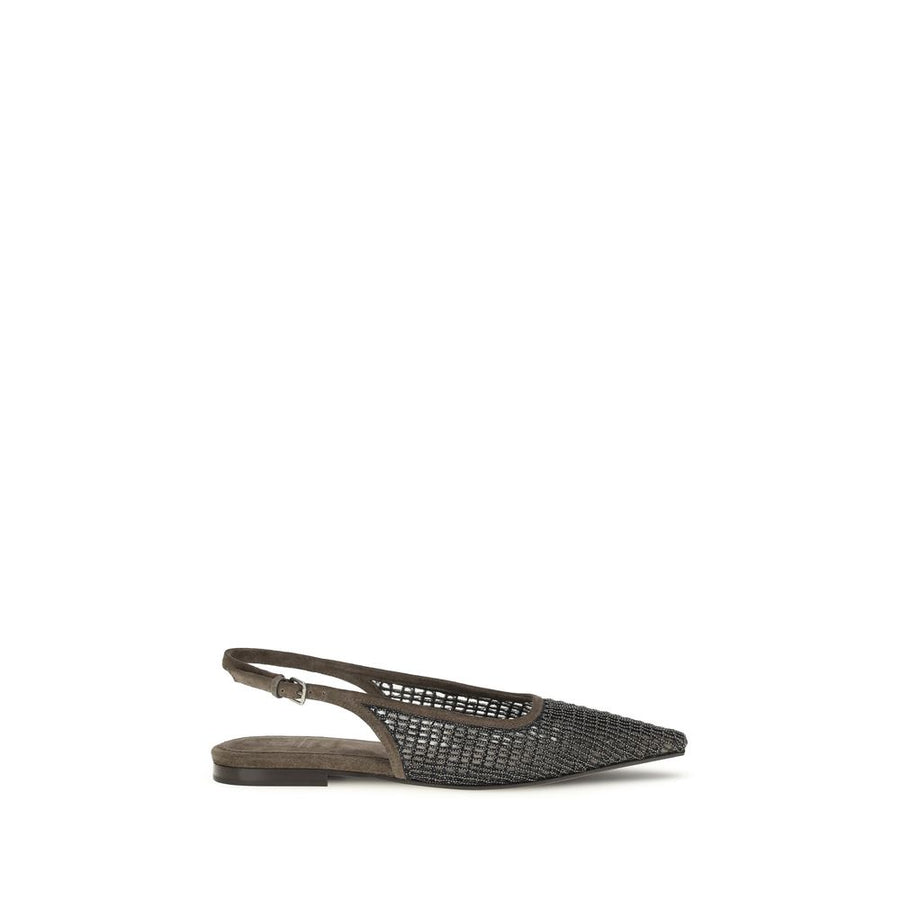 Brunello Cucinelli 100% Calf Leather Bos Taurus ballet flat in brown
