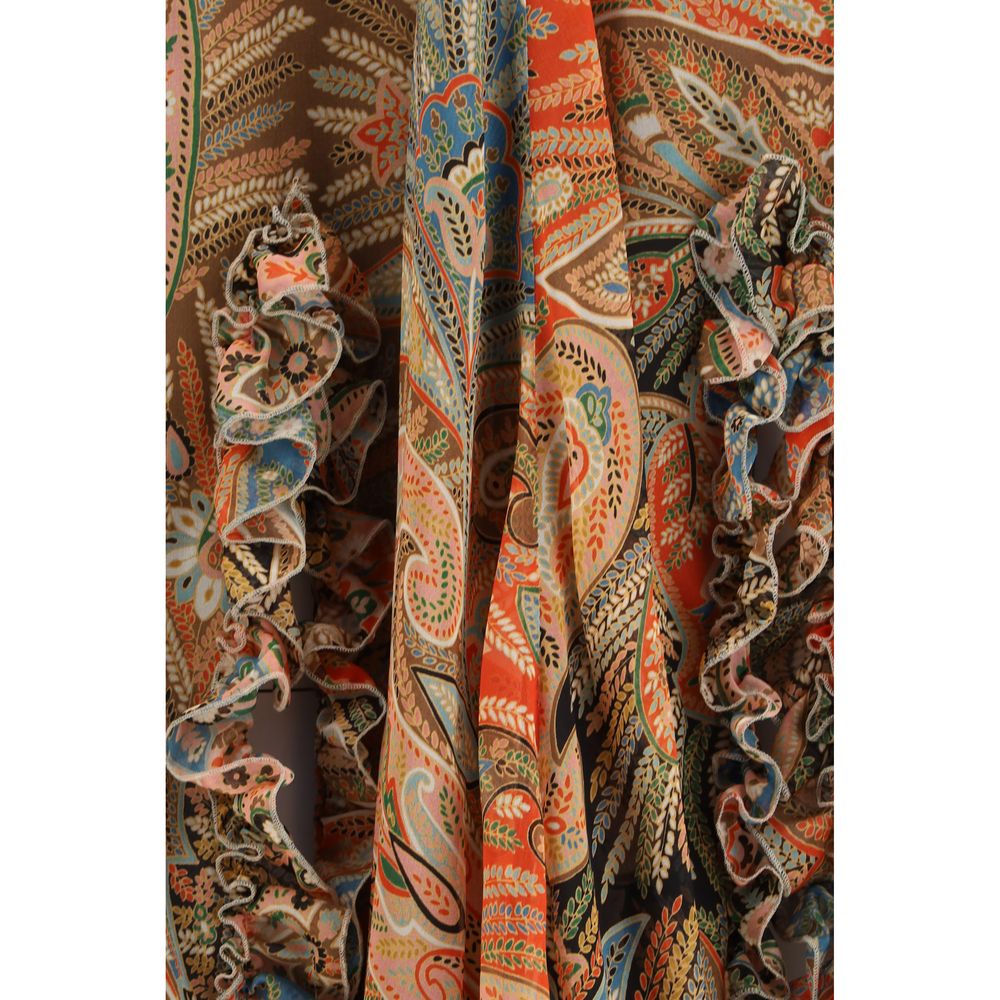 Etro 100% Silk skirt in orange — view 3