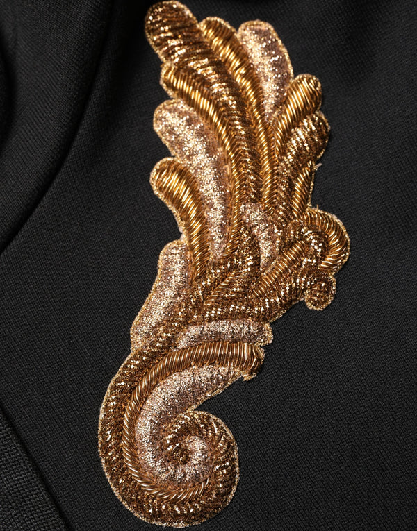 Dolce & Gabbana Cotton blend with silk and acetate embellishments sweatshirt in black
