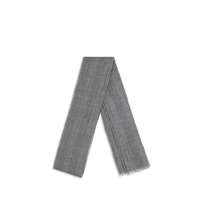 Brunello Cucinelli 86% Linen scarf in gray — view 2