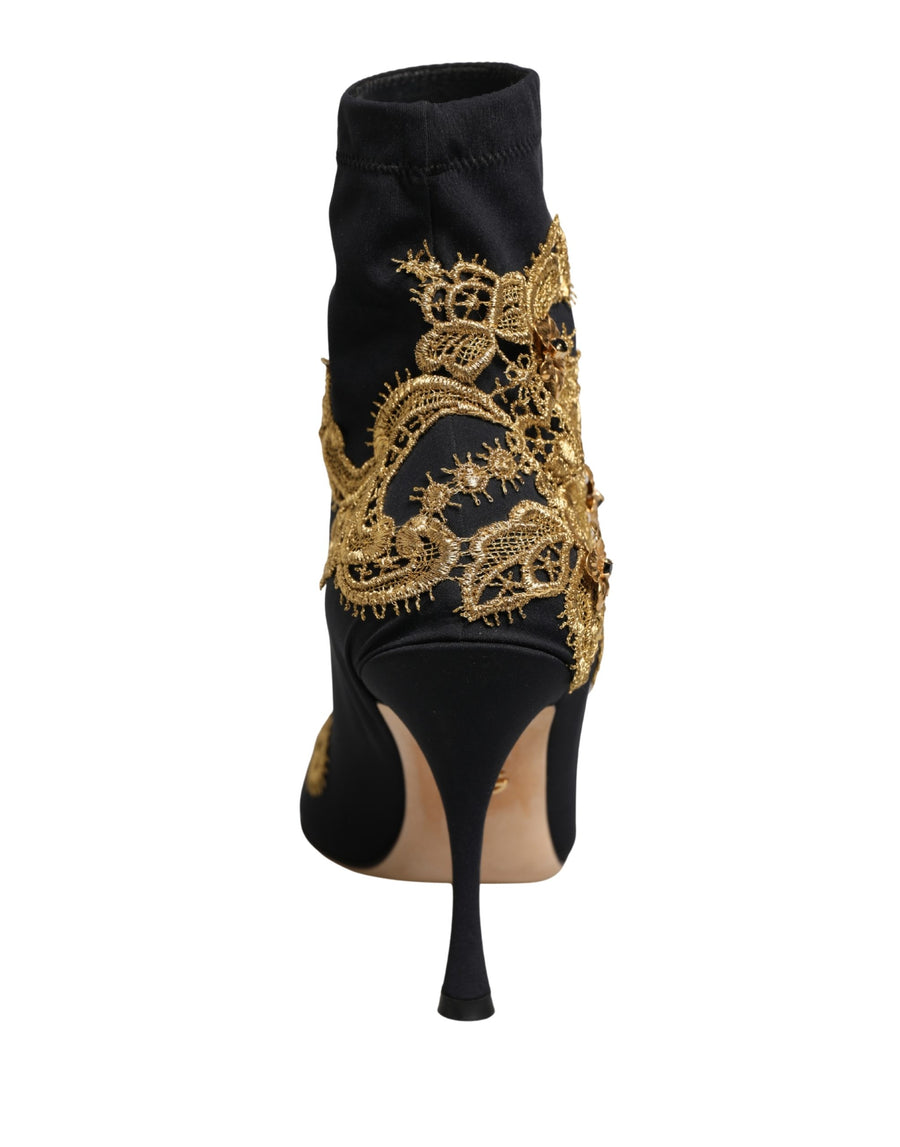 Dolce & Gabbana 60% Nylon heel bootie in black