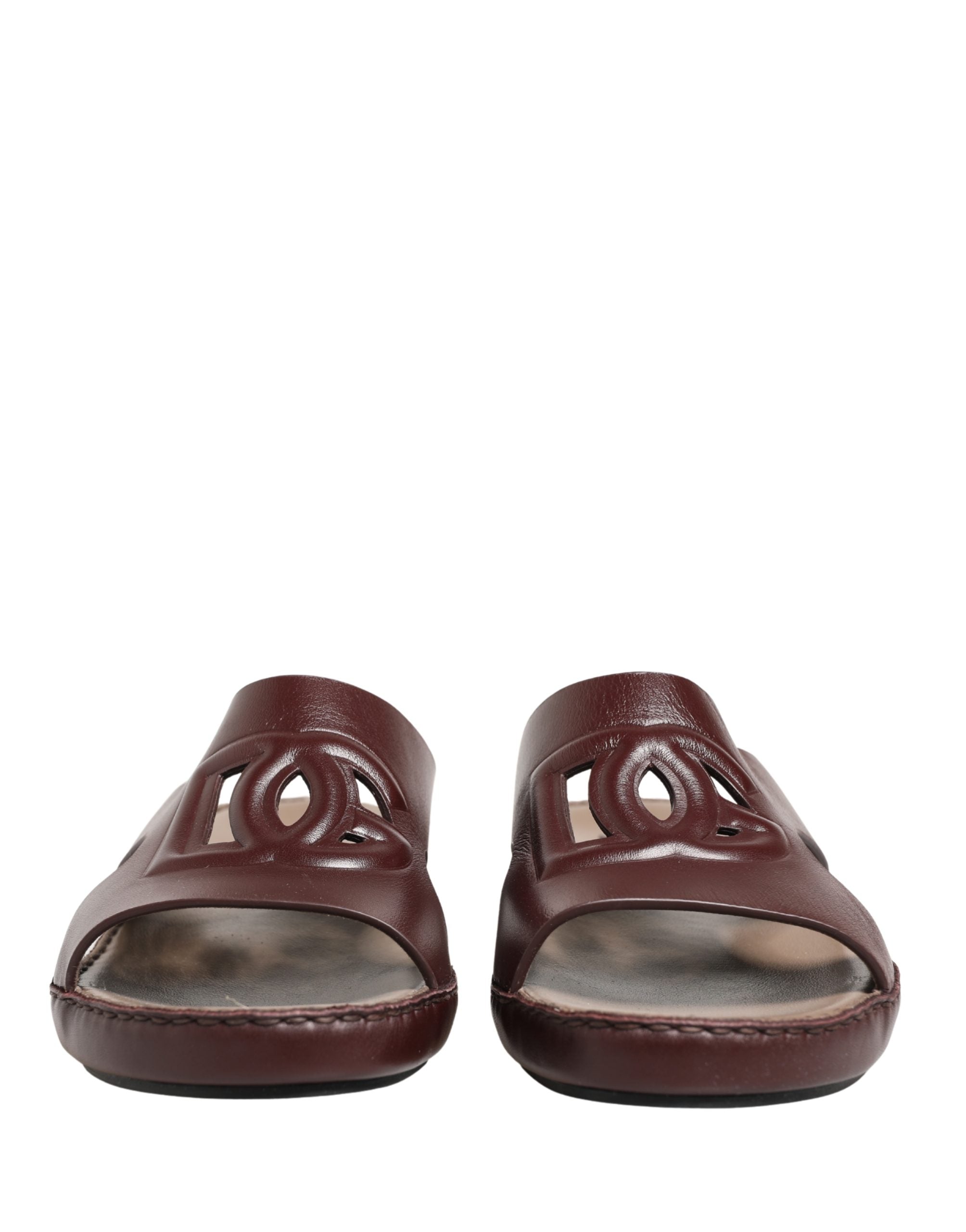 Dolce & Gabbana Leather sandals in maroon — view 2