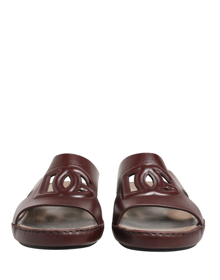 Dolce & Gabbana Leather sandals in maroon — view 2