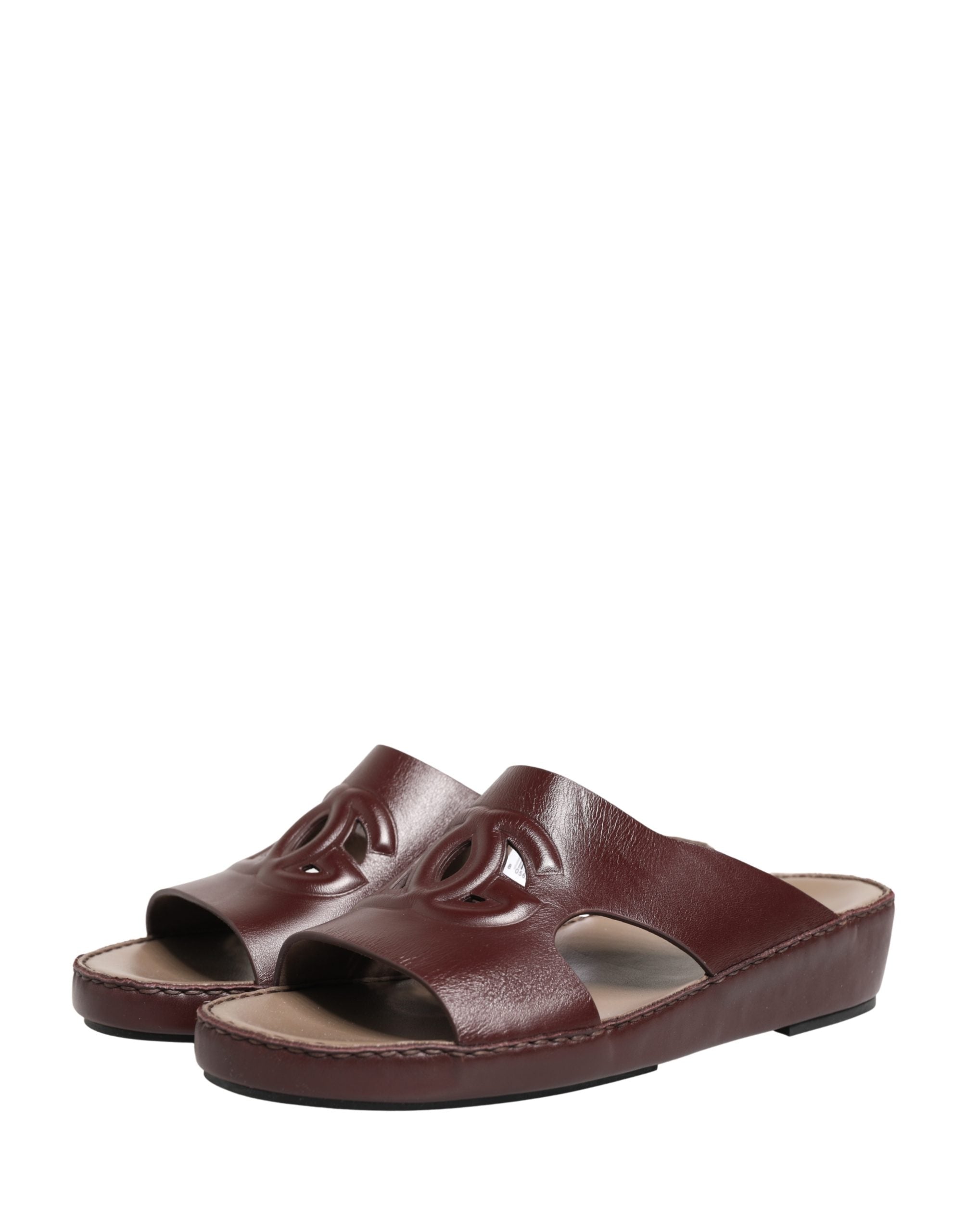 Dolce & Gabbana Leather sandals in maroon — view 4