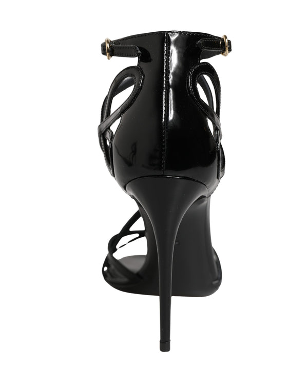 Dolce & Gabbana 100% Calf Leather heel sandal in black