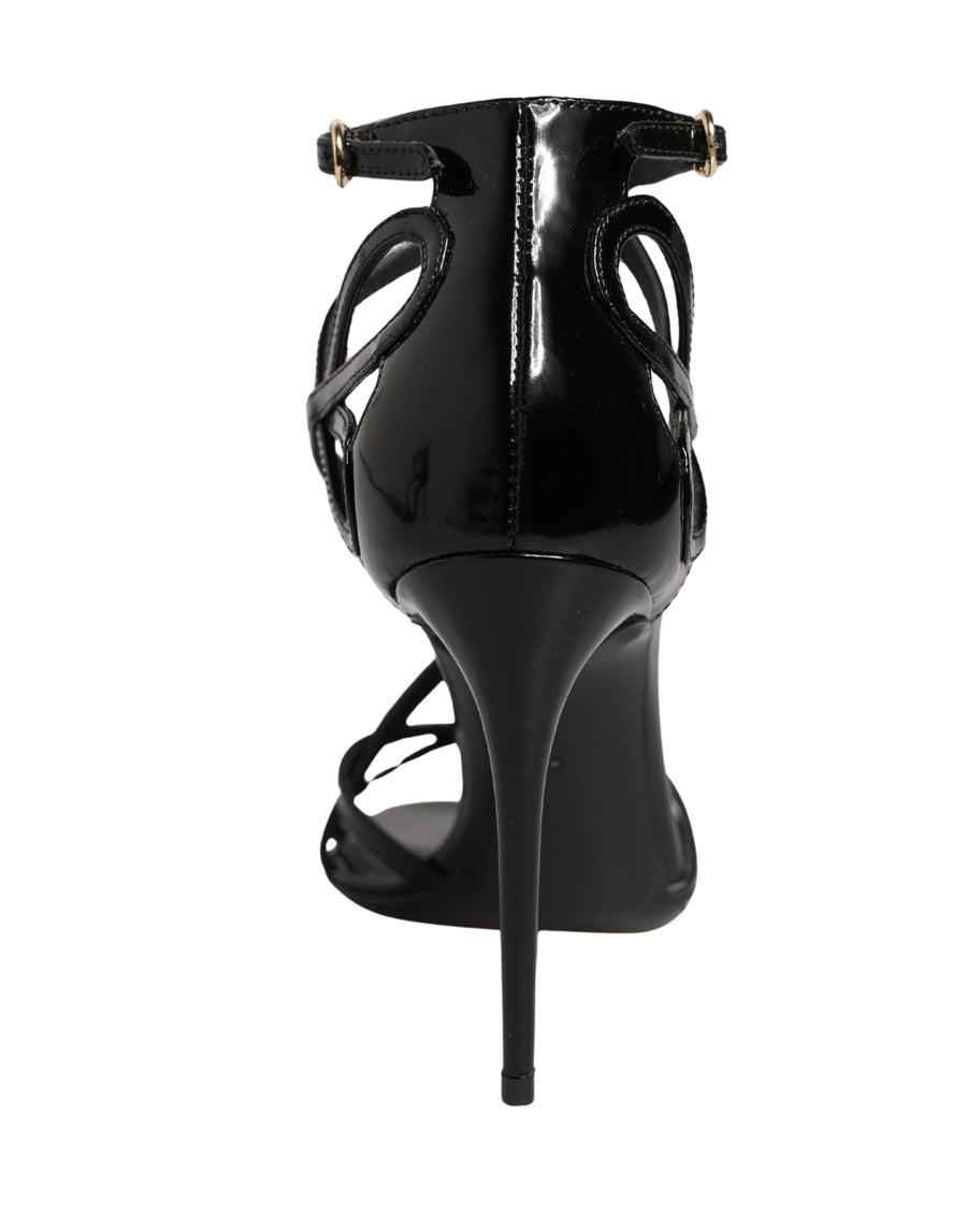 Dolce & Gabbana 100% Calf Leather heel sandal in black