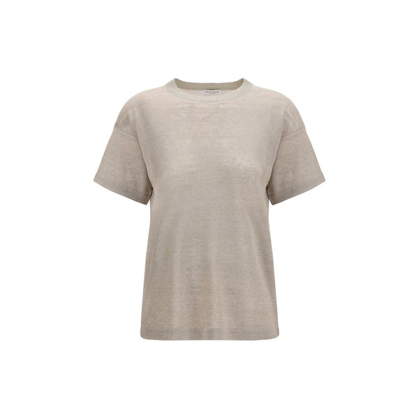 Brunello Cucinelli 85% Linen t-shirt in beige