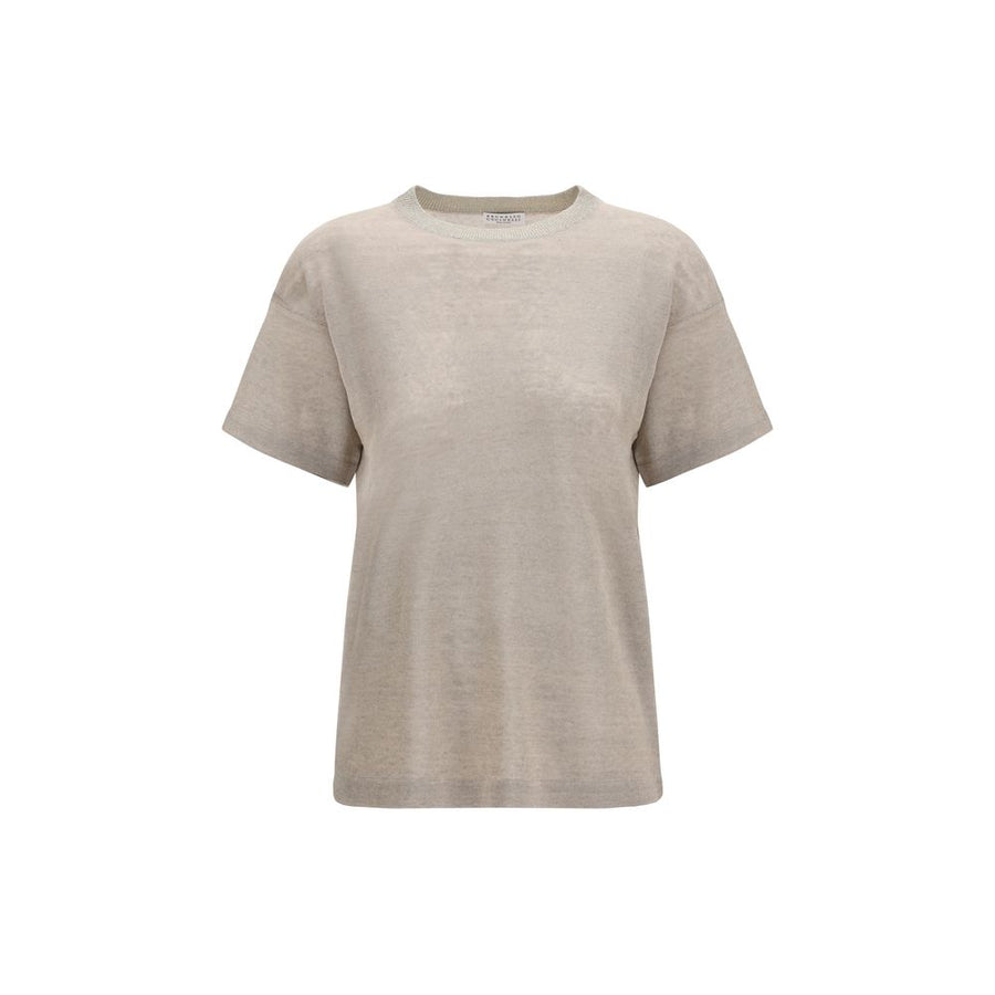 Brunello Cucinelli 85% Linen t-shirt in beige