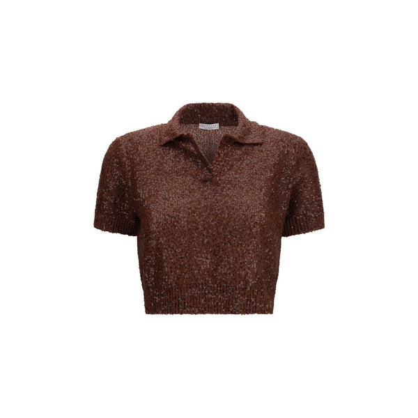Brunello Cucinelli 60% Linen polo in brown