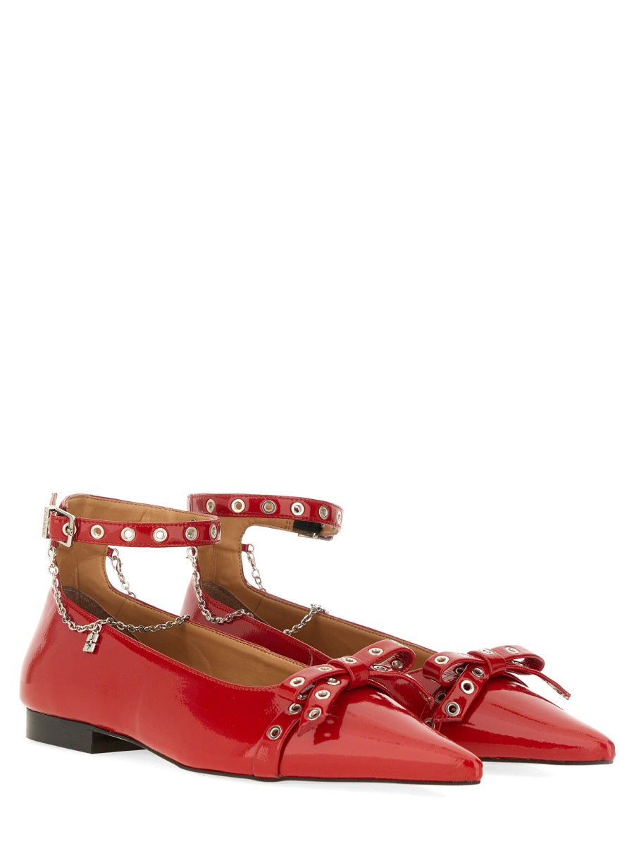 Jewel Ballerina Red Polyurethane (bio-based) Shoe