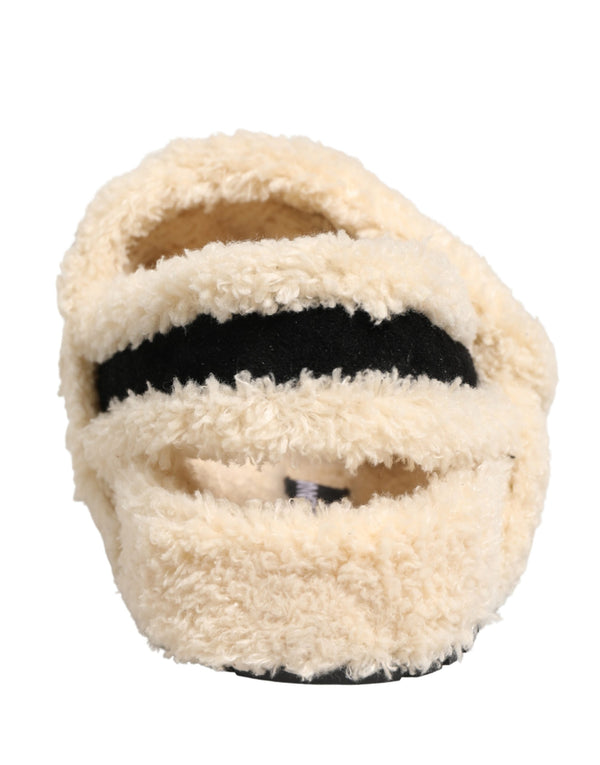 Dolce & Gabbana Faux Fur slipper in beige