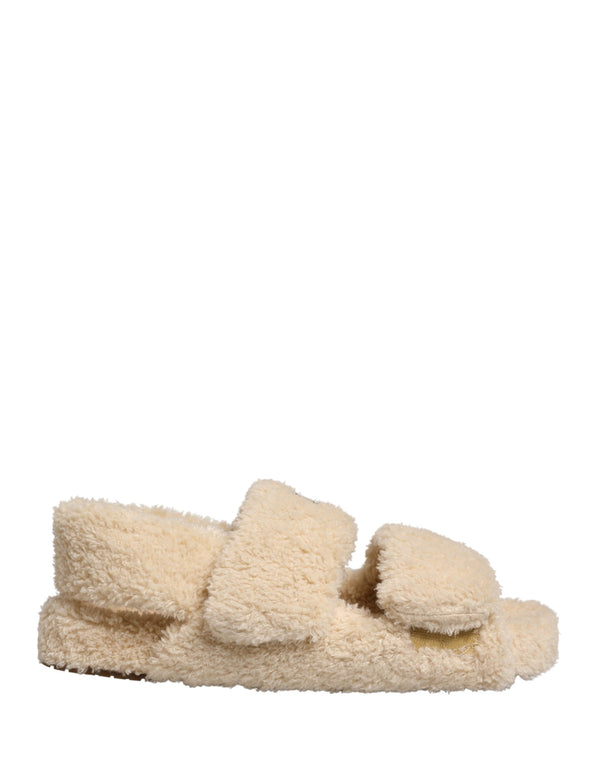Dolce & Gabbana Faux Fur slide in beige
