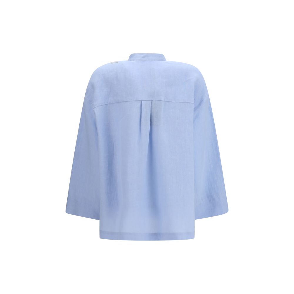 'S Max Mara 100% Linen shirt in blue — view 2