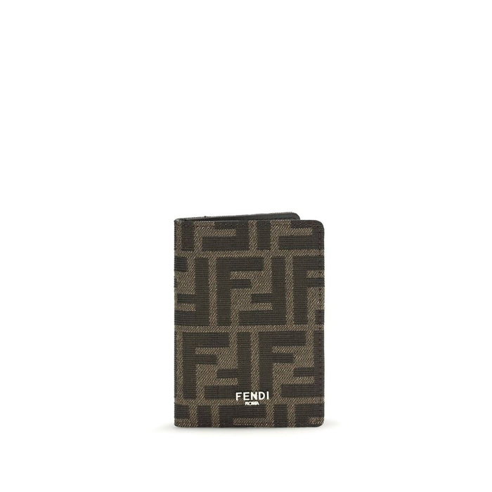 Fendi 100% Calf Leather Bos Taurus card case in brown